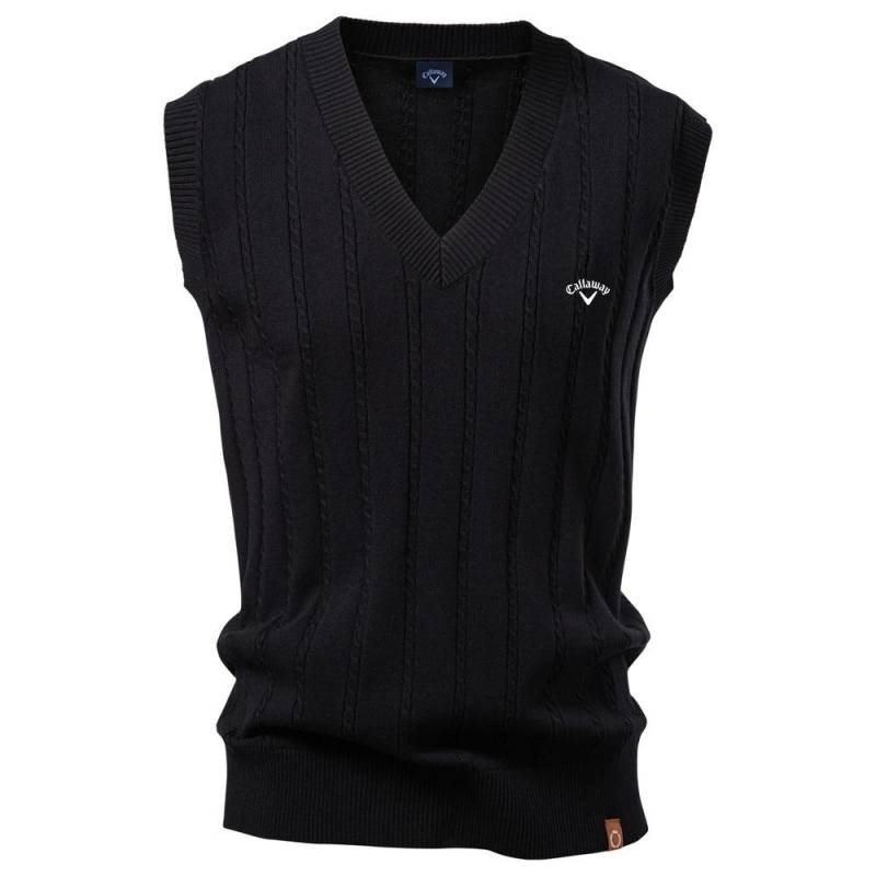 Callaway Stickerei Herbst/Winter 2025 Europäische Größe V-Ausschnitt Krapfen Zopf Strickweste für Herren Business Pullover Weste XL von Joom DACH