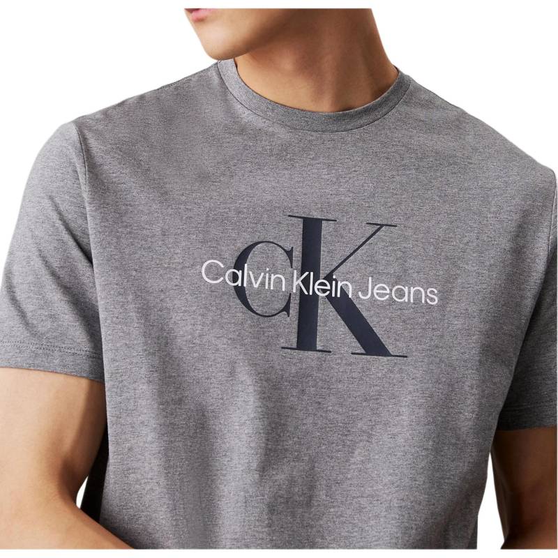 Calvin Klein Bequemes Rundhals Kurzarm T-Shirt mit Buchstabenprint Herren Tops Mittelgrau 00040EM286-P7E M von Joom DACH