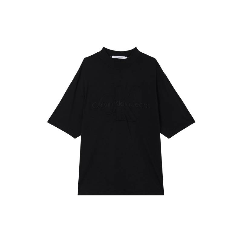 Calvin Klein Jeans Oversized Buchstaben-Print Einfarbig Locker Geschnitten Rundhals T-Shirt Herren Tops Schwarz J30J325210-BEH L von Joom DACH