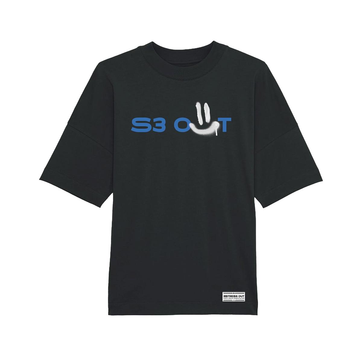 Herren Stress Out SUPERB Oversized T-Shirt XS schwarz von Joom DACH