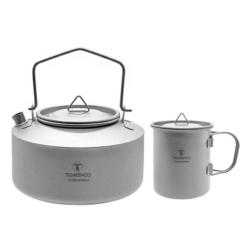 Camping Wasserkocher und Reise Becher Set Camp Wasserkocher für Kochendem Wasser Camping Tasse und Metall Tassen für 900ml kettle + 180ml mug (without lid) von Joom DACH