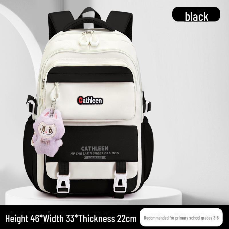 Campus-Stil Rucksack mit großer Kapazität für Mädchen - Japanisch & Koreanisch inspiriertes Design Large schwarz von Joom DACH