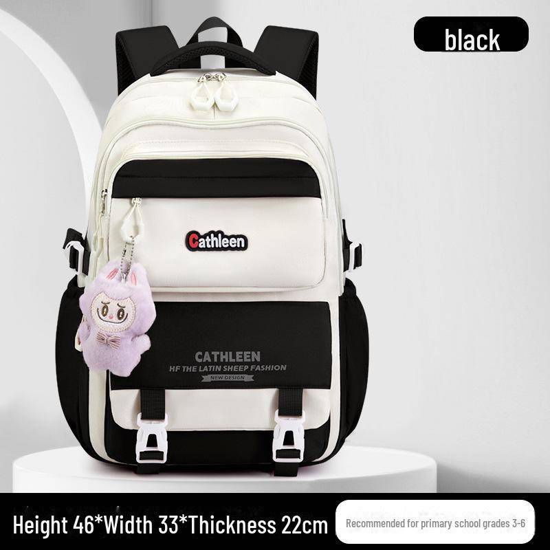 Campus-Stil Rucksack mit großer Kapazität für Mädchen - Japanisch & Koreanisch inspiriertes Design Large schwarz von Joom DACH