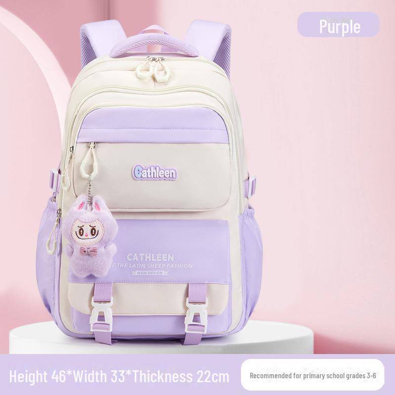 Campus-Stil Rucksack mit großer Kapazität für Mädchen - Japanisch & Koreanisch inspiriertes Design Large violett von Joom DACH
