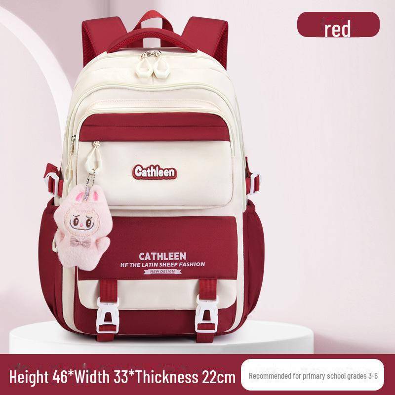 Campus-Stil Rucksack mit großer Kapazität für Mädchen - Japanisch & Koreanisch inspiriertes Design Large rot von Joom DACH