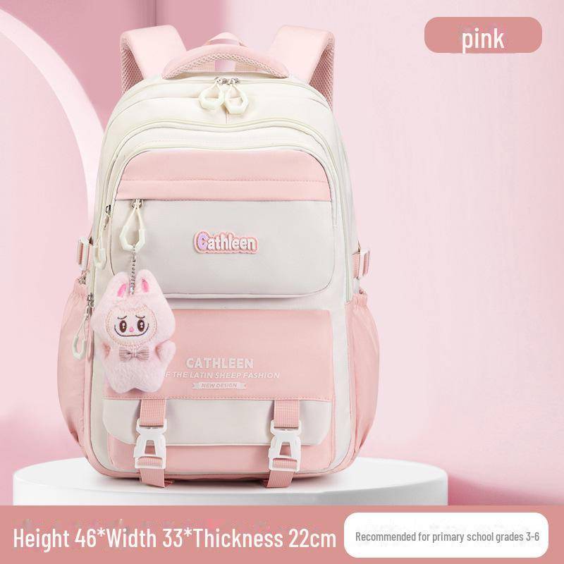 Campus-Stil Rucksack mit großer Kapazität für Mädchen - Japanisch & Koreanisch inspiriertes Design Large rosa von Joom DACH