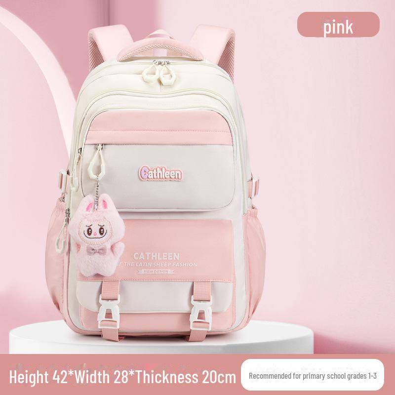 Campus-Stil Rucksack mit großer Kapazität für Mädchen - Japanisch & Koreanisch inspiriertes Design Trumpet rosa von Joom DACH