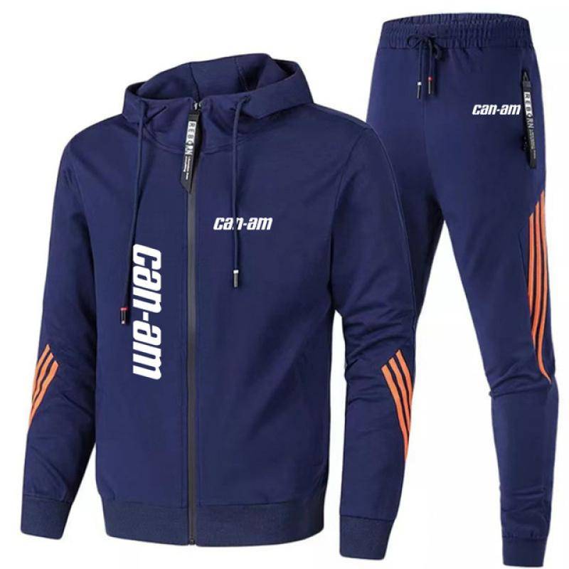 Can Am Team Spyder Motorräder Bedrucktes Herren-Herbst-Winter-Set mit Reißverschluss, Kapuzenpullover und Hose, zweiteiliger Trainingsanzug, Sportbekleidung, Schweißanzug XXL von Joom DACH