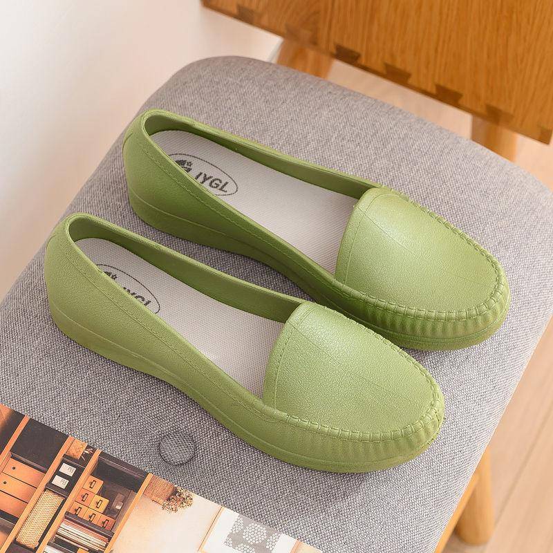 Candy Color Casual Loafers Einzelschuhe Damen Herbstmode Schlupfschuhe Mädchen Mokassin Pantoletten Büro Damen Flats 39 grün von Joom DACH