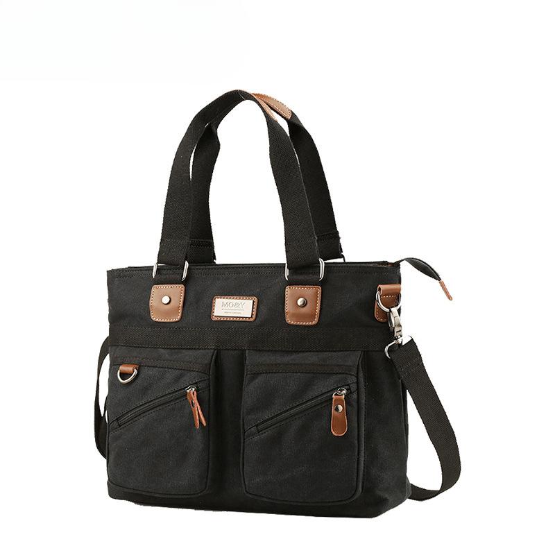 Canvas-Handtasche, Herrentasche, Umhängetasche, Herren-Umhängetasche, Business-Aktentasche, Computertasche He is a size 14. schwarz von Joom DACH