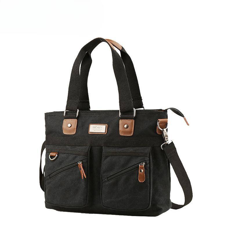 Canvas-Handtasche, Herrentasche, Umhängetasche, Herren-Umhängetasche, Business-Aktentasche, Computertasche He is a size 14. schwarz von Joom DACH