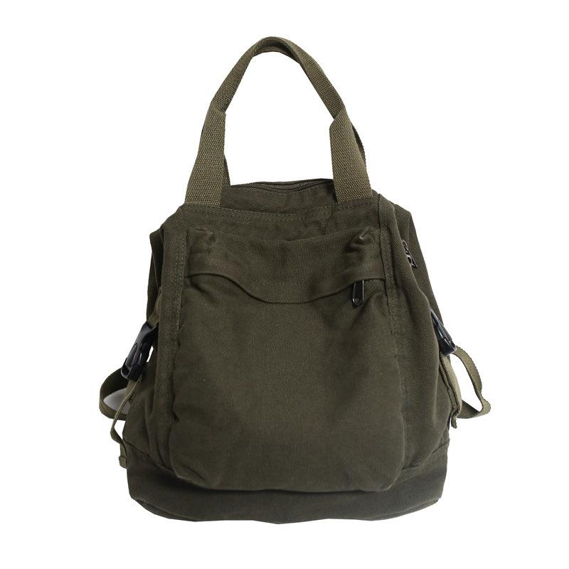 Canvas Rucksack Vintage Schultasche Studentenrucksack Ästhetischer Y2K Rucksack Damen Mädchen One Size grün von Joom DACH