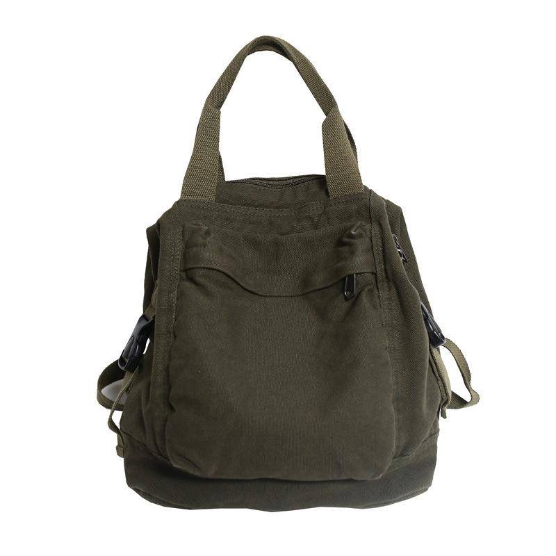 Canvas Rucksack Vintage Schultasche Studentenrucksack Ästhetischer Y2K Rucksack Damen Mädchen One Size grün von Joom DACH