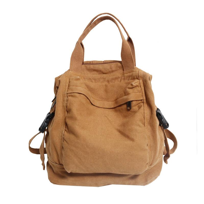 Canvas Rucksack Vintage Schultasche Studentenrucksack Ästhetischer Y2K Rucksack Damen Mädchen One Size khaki von Joom DACH