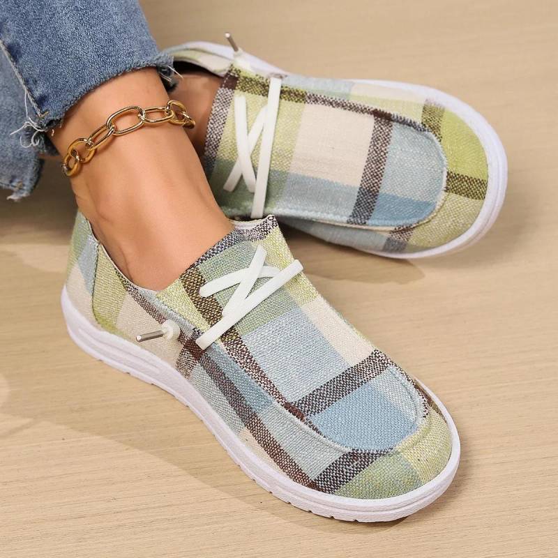 Canvas Schuhe Frau Leichte Slip-on Flache Sneakers Damen Sommer Atmungsaktive Stoff Loafer Design Espadrilles Luxus Schuhe 40 hellgrüne von Joom DACH