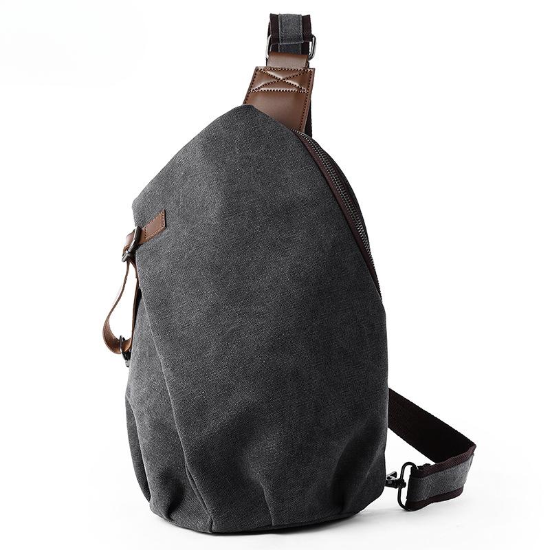 Canvas-Tasche, Umhängetasche, große Retro-Brusttasche mit einer Schulter für Herren, einfache Umhängetasche für Studenten im Postboten-Stil für Männer graue von Joom DACH