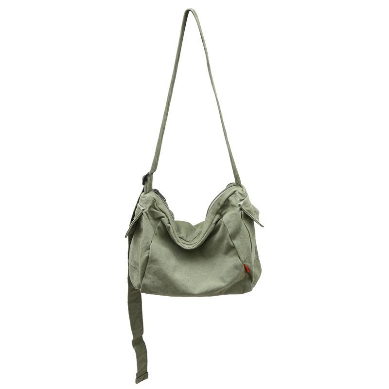Canvas Tasche Damen Große Kapazität Umhängetasche Herren Einfarbig Schultertasche Small grün von Joom DACH