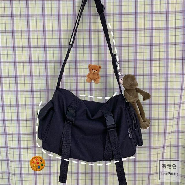 Canvas Work Messenger Bag Damen Schultertasche mit großem Fassungsvermögen Vielseitige diagonale Umhängetasche mit großem Fassungsvermögen von Joom DACH