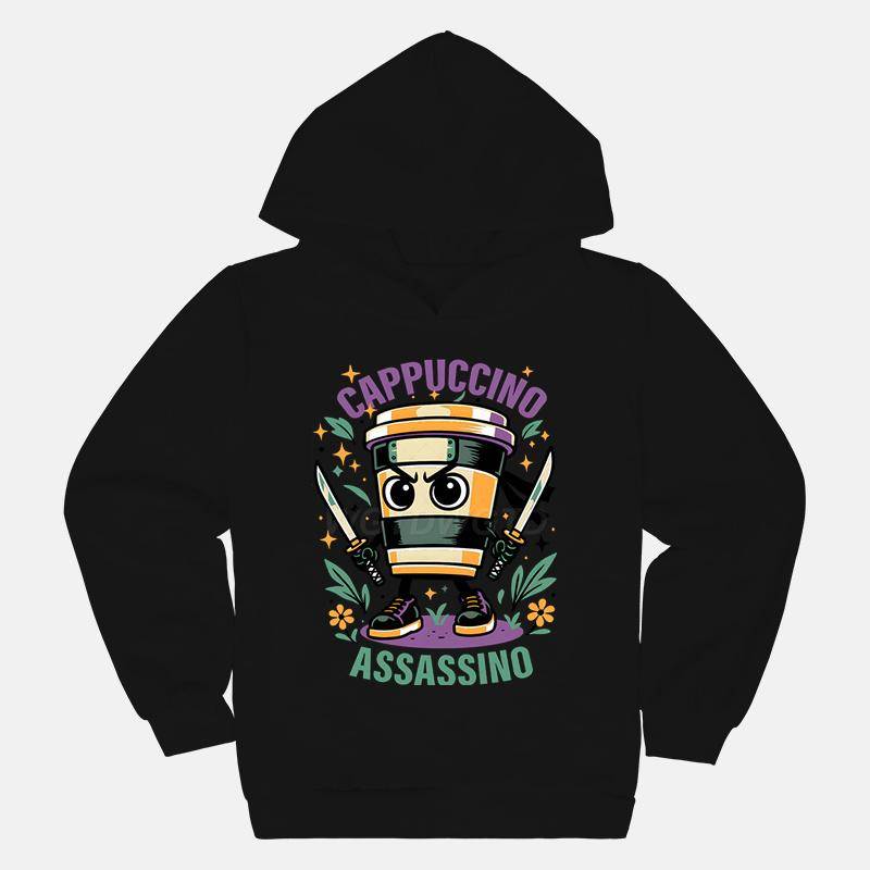 Cappuccino Assassin Kinderkleidung Mode Lässige Hoodies Italienischer Brainrot Lustiges Geschenk für Baby Mädchen Junge Neue Sweatshirts Outfits 140 von Joom DACH