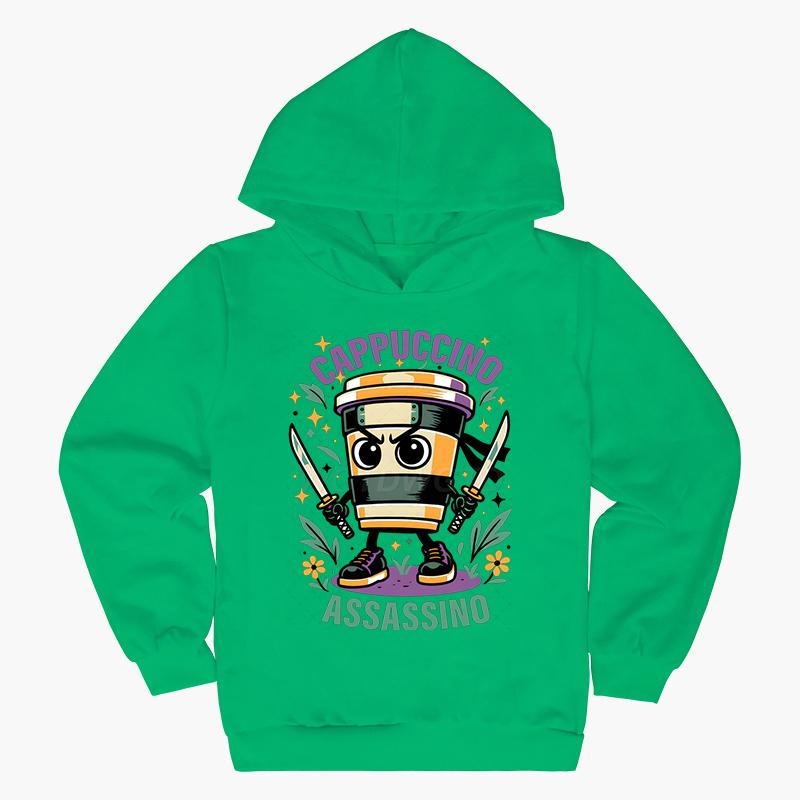 Cappuccino Assassin Kinderkleidung Mode Lässige Hoodies Italienischer Brainrot Lustiges Geschenk für Baby Mädchen Junge Neue Sweatshirts Outfits 150 von Joom DACH