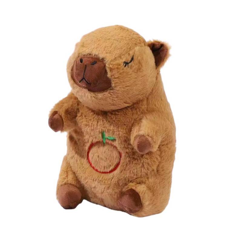 Capybara Atmendes Stofftier Beruhigender Herzschlag Kuscheltier Atmender Otter Schlaf-Kuscheltier mit Musik und Licht für Kleinkinder braun von Joom DACH