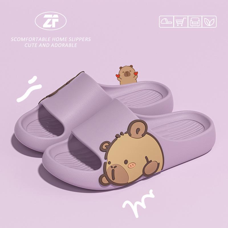 Capybara EVA Cartoon Sandalen & Hausschuhe für Männer, Frauen & Kinder – Rutschfeste Flip-Flops für Outdoor und Zuhause (Frühling Sommer). 36-37 von Joom DACH