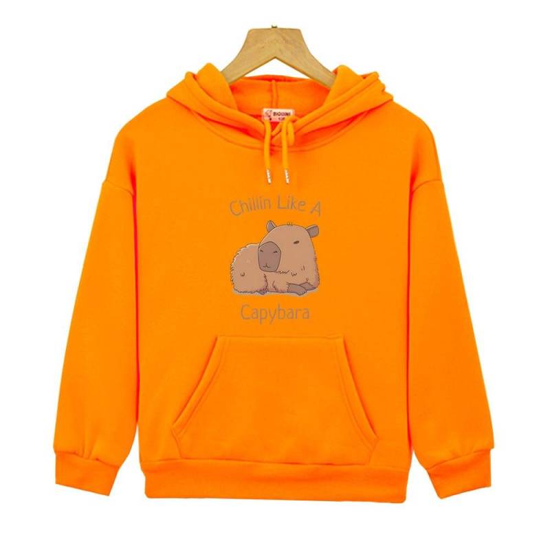 Capybara Hoodies Chilin Like A Sweatshirts Kinder Langarm Tops Kinder Pullover Mädchen Kleidung Y2k Kleidung Baby Jungen Kleidung 140 orange von Joom DACH