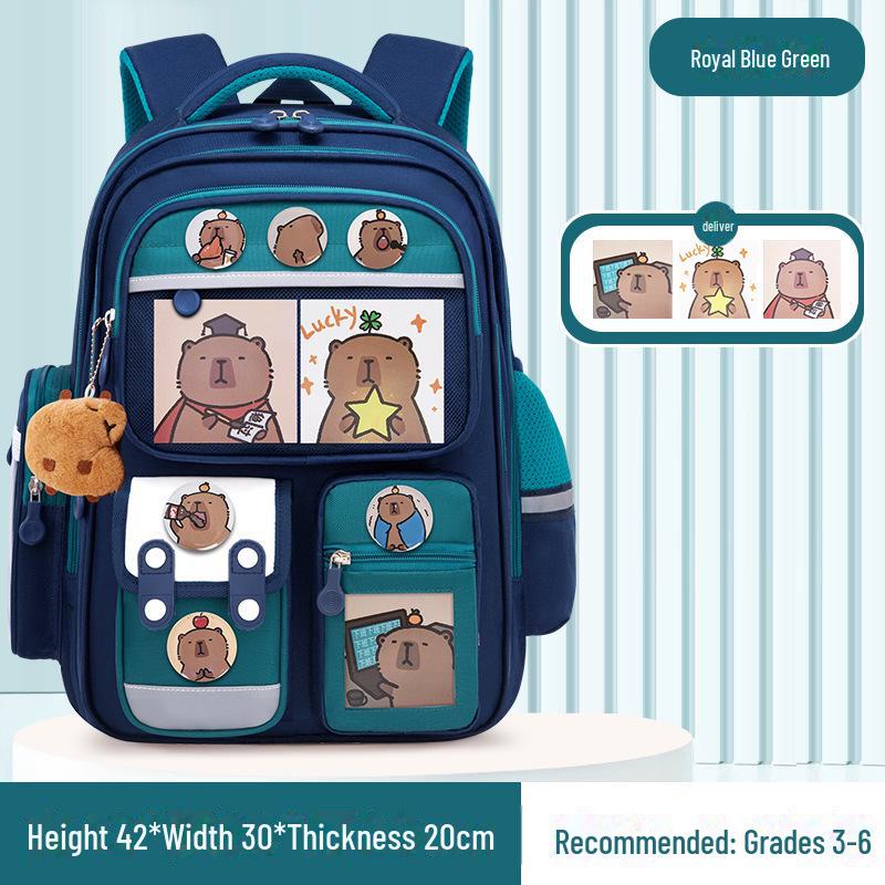 Capybara Schulranzen: Süßer Rucksack mit großem Fassungsvermögen für Jungen und Mädchen in der Grundschule small von Joom DACH