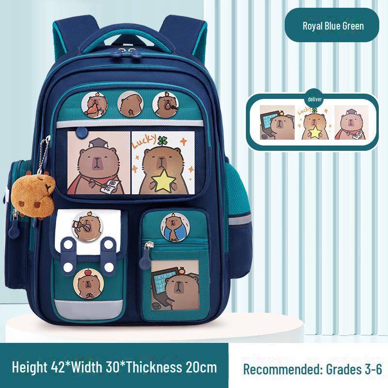 Capybara Schulranzen: Süßer Rucksack mit großem Fassungsvermögen für Jungen und Mädchen in der Grundschule small von Joom DACH