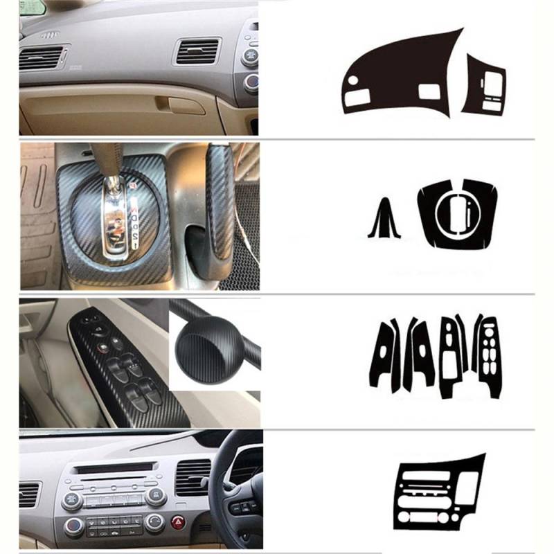 Carbon Look Auto Innen Aufkleber Aufkleber Trim Für Honda Civic RHD 2006-2011 von Joom DACH