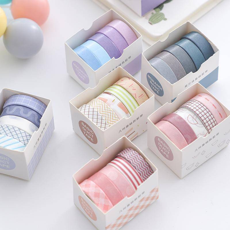 Card Lover 5 Rollen Basic Series Journal Buntes Washi Tape Scrapbooking Morandi Color Masking Tape Journaling Material A von Joom DACH