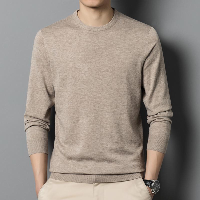 Cardigan Herren Einfarbig Dünner Strickpullover Frühling und Herbst Neu Herren Rundhals Pullover Langärmeliges Unterhemd 4XL von Joom DACH