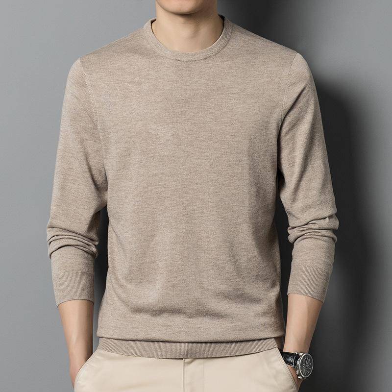 Cardigan Herren Einfarbig Dünner Strickpullover Frühling und Herbst Neu Herren Rundhals Pullover Langärmeliges Unterhemd 4XL von Joom DACH