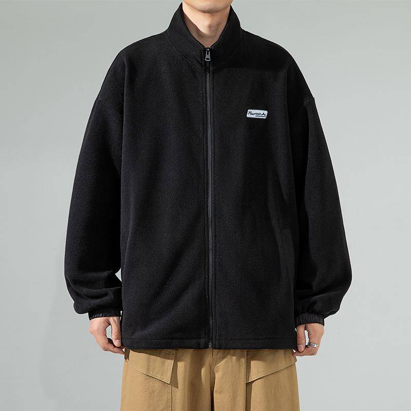 Cardigan Pullover Jacke Herren Herbst Schwer Trendy Marke Locker Lässig Amerikanisches Fleece Herren Frühling und Herbst Stehkragen Oberteil XXXL von Joom DACH