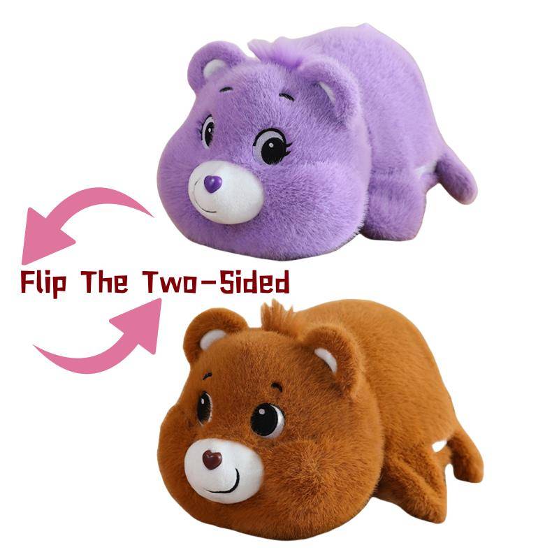 Care Bear Flip Der Zweiseitige Bär Plüschtier Kawaii Stoffpuppe Lustiges Cartoon Tier Kissen Raumdeko Kissen Kinder Geburtstagsgeschenk 35cm von Joom DACH