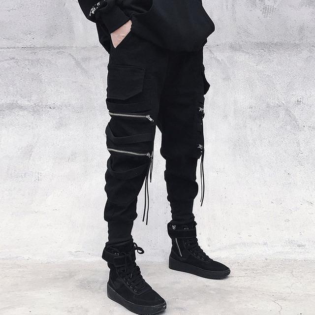 Cargo Hosen Hip Hop Joggers Männer Lose Harem Hosen Multi-taschen Band männer Hosen Hosen Casual Streetwear Sport hosen für Männer XL von Joom DACH