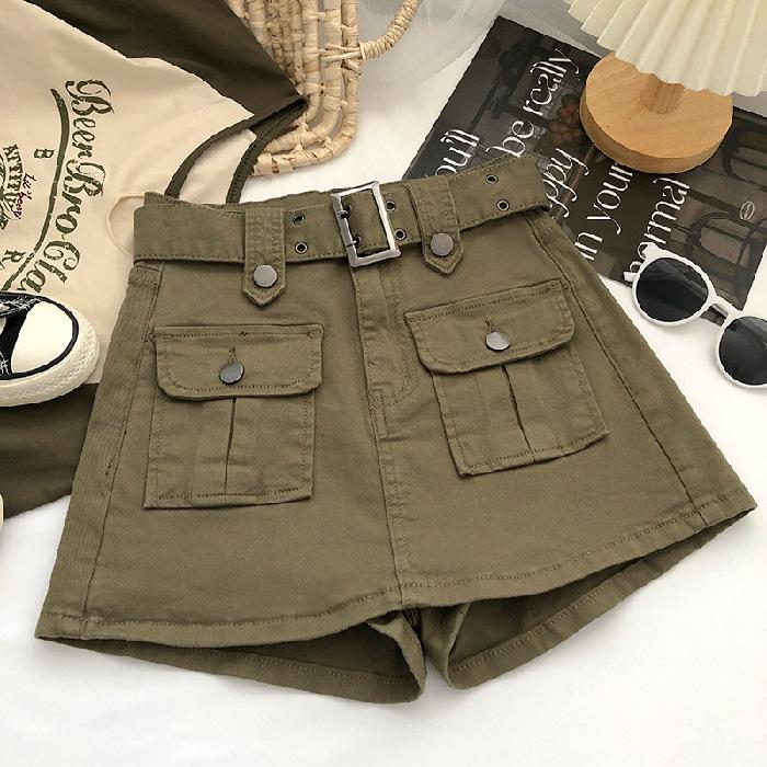 Cargo Mini Jeansröcke Damen Mehrere Taschen Streetwear Persönlich Cool Teenager Jugendlich Europäische Hipster High Waist Designerrock XS grün von Joom DACH