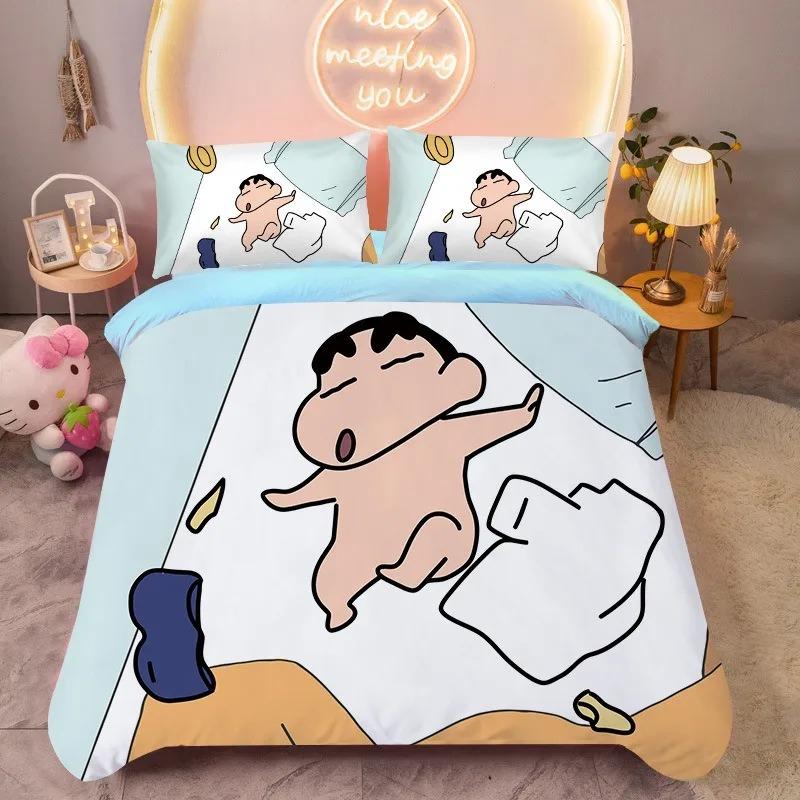 Cartoon Crayon Shin chan ,Mikrofaser Bettwäschesets, Kinderbettwäsche mit Reißverschluss Raumdeko Bettbezug für Jugendliche Erwachsene AU Single 140x210cm von Joom DACH