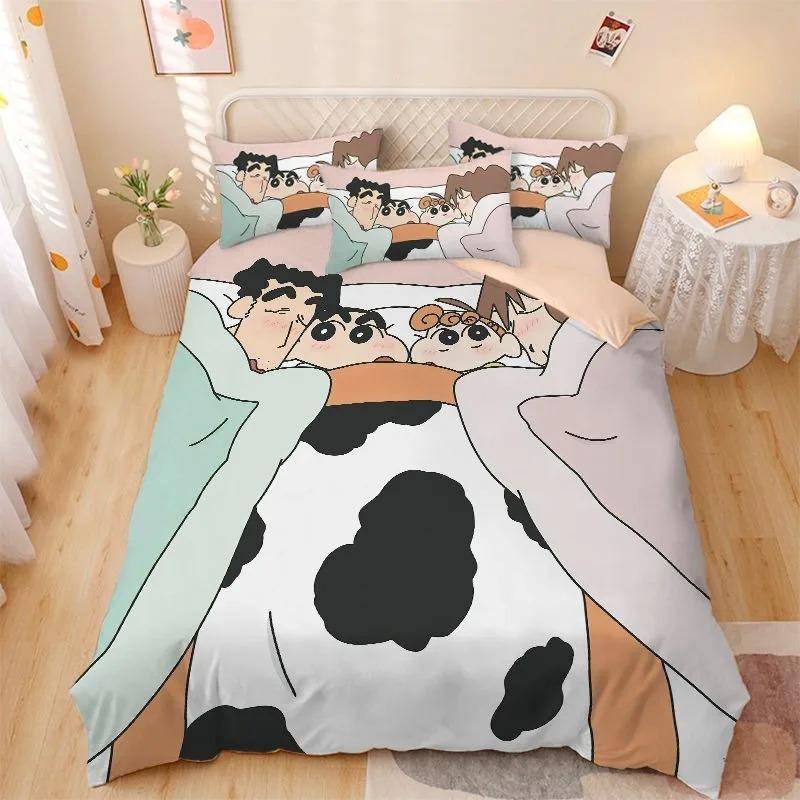 Cartoon Crayon Shin chan ,Mikrofaser Bettwäschesets, Kinderbettwäsche mit Reißverschluss Raumdeko Bettbezug für Jugendliche Erwachsene AU Single 140x210cm von Joom DACH
