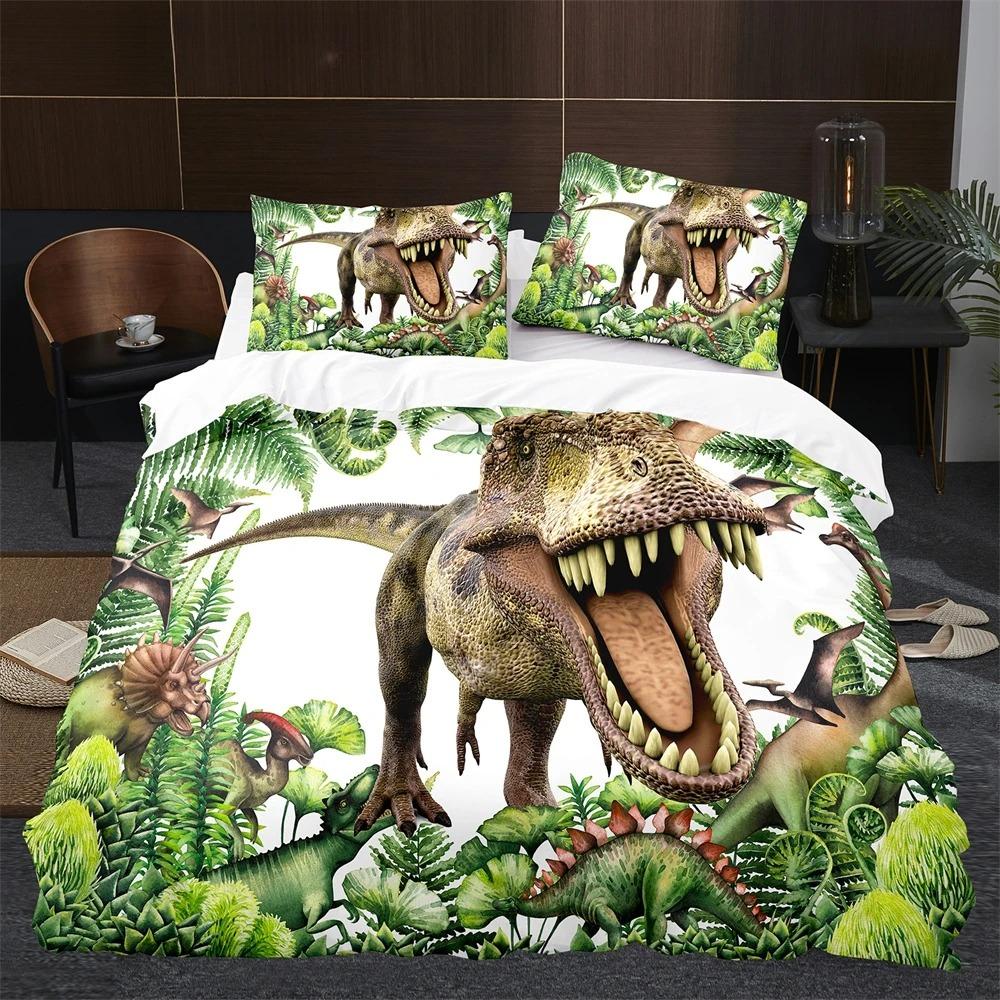 Cartoon Dinosaur Bettbezug King Queen Größe Jurassic World Thema Bettwäscheset für Kinder Jungen Antikes Tier Polyester Steppdeckenbezug 70x133cm 2pcs von Joom DACH