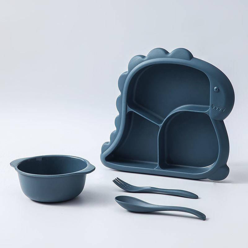 Cartoon Dinosaurier Kinder Abendessen Platte Kindergarten Baby Geschirr Abendessen Platte Unterteilt Geschirr Set für Kinder One size von Joom DACH