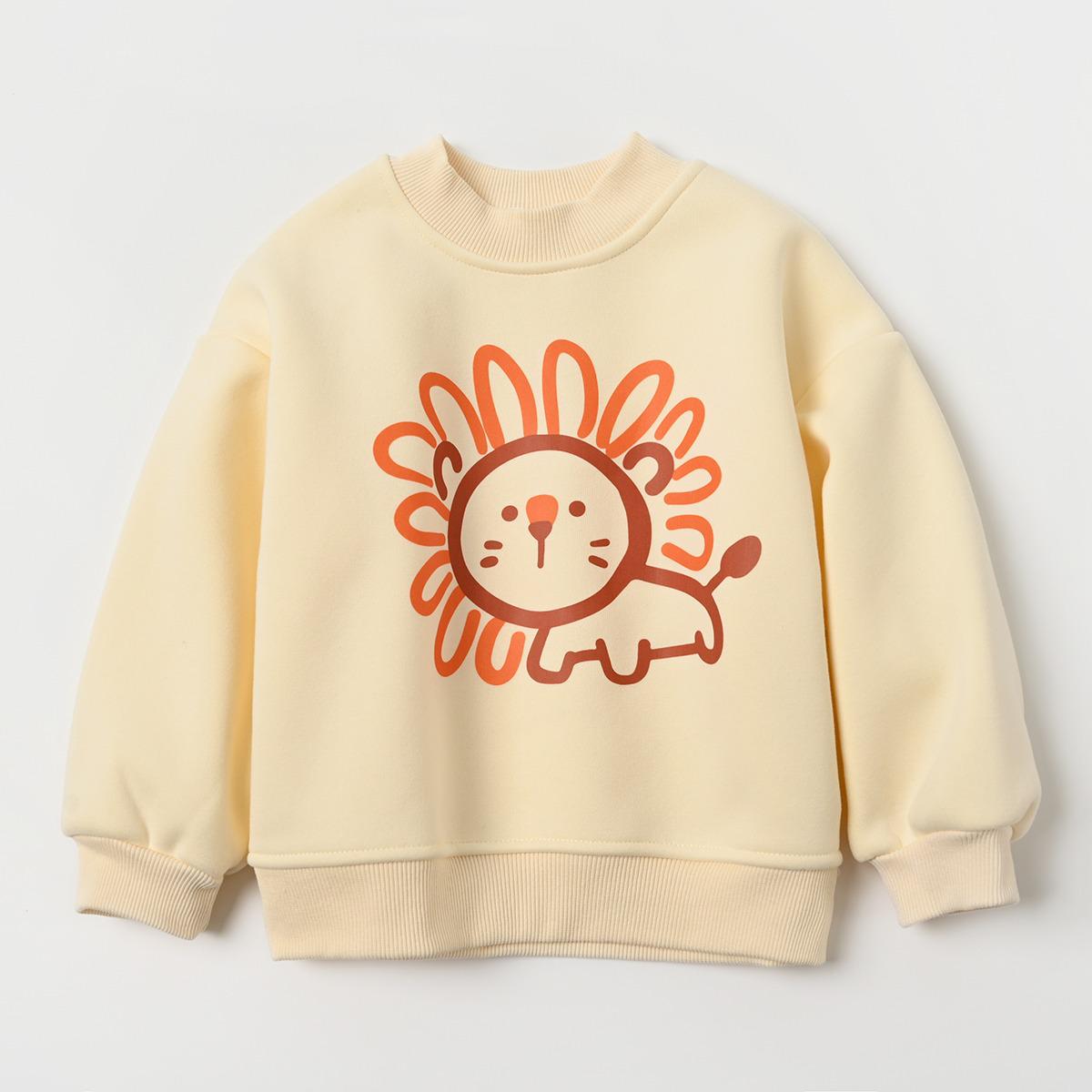 Cartoon-Fleece-Pullover für Kinder - Warmes Herbst-/Winter-Sweatshirt für Jungen und Mädchen, kleine/mittlere Größen 110cm von Joom DACH