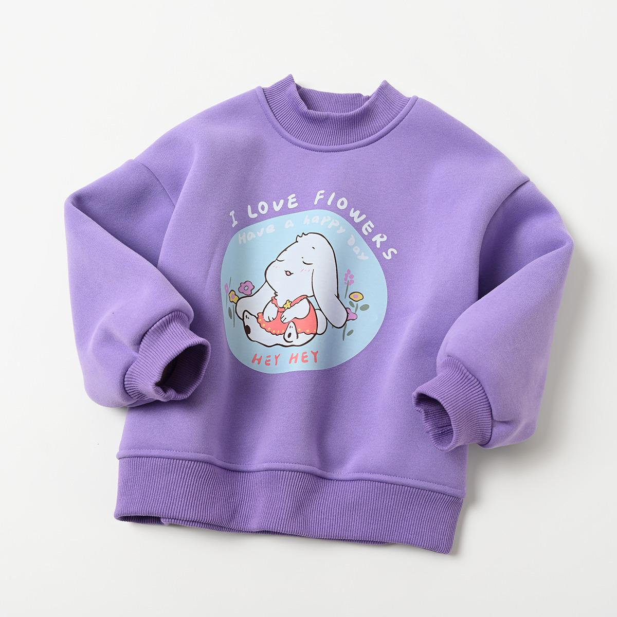 Cartoon-Fleece-Pullover für Kinder - Warmes Herbst-/Winter-Sweatshirt für Jungen und Mädchen, kleine/mittlere Größen 130cm von Joom DACH