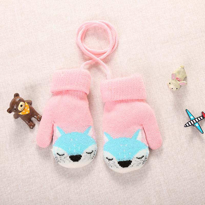 Cartoon Fox Baby Fäustlinge Winter Warme Kinder Baby Mädchen Handschuhe Gestrickte Kinder Kleinkind Handschuhe Outdoor Warm Halten rosa von Joom DACH