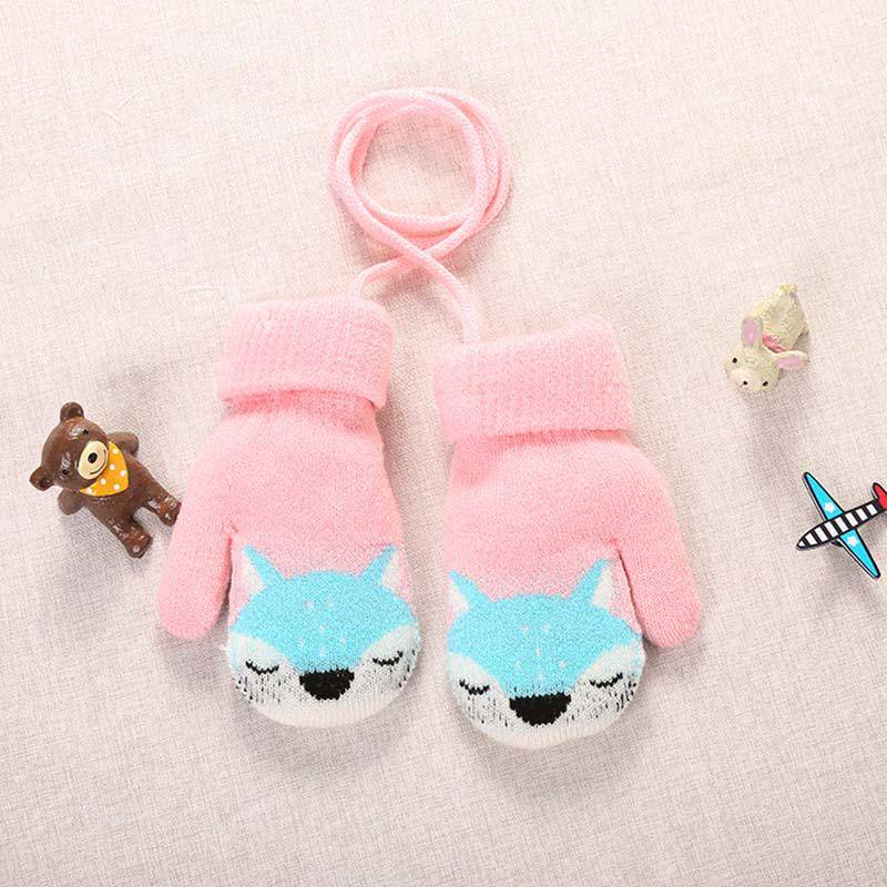 Cartoon Fox Baby Fäustlinge Winter Warme Kinder Baby Mädchen Handschuhe Gestrickte Kinder Kleinkind Handschuhe Outdoor Warm Halten rosa von Joom DACH