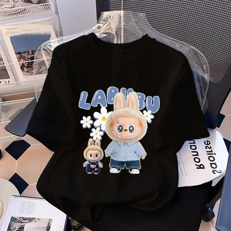 Cartoon Grafik Labubu Kinder Erwachsene Bedrucktes T-Shirt Sommer Herren und Damenmode Outdoor Mädchen Kurzarm T-Shirts Top Kleidung L von Joom DACH