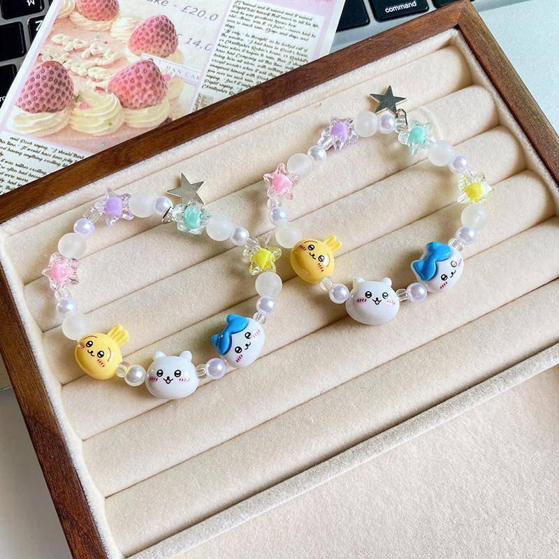 Cartoon Kawaii Chiikawa Usagi Kopf Armband Nischen Design Hachiware Armband Zubehör Mädchen Geschenke von Joom DACH