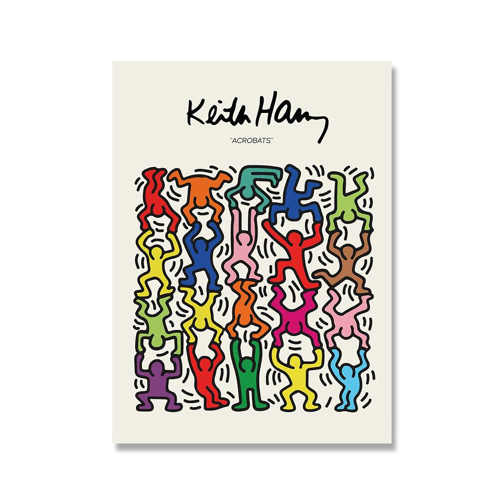 Cartoon Keith Pop Poster und Druck Vintage Abstrakte Spaß Leinwand Malerei Nordic Kinderzimmer Wand Kunst Bilder Home Decor Geschenk 40X50cm Unframed von Joom DACH