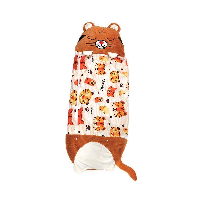 Cartoon Kinder Schlafsack Tier Wurfkissen Schlafsack Falten Anti-Kick Quilt Kinder Geburtstagsgeschenk 180x70CM orange von Joom DACH