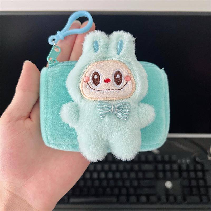 Cartoon Labubu Hase Wechselgeldbörse Kartenetui Niedlich mit Schlüsselanhänger Hängebeutel Mini Kleine Tasche Tragbar Handgepäck von Joom DACH